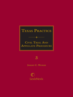 cover image of Texas Civil Trial and Appellate Procedure